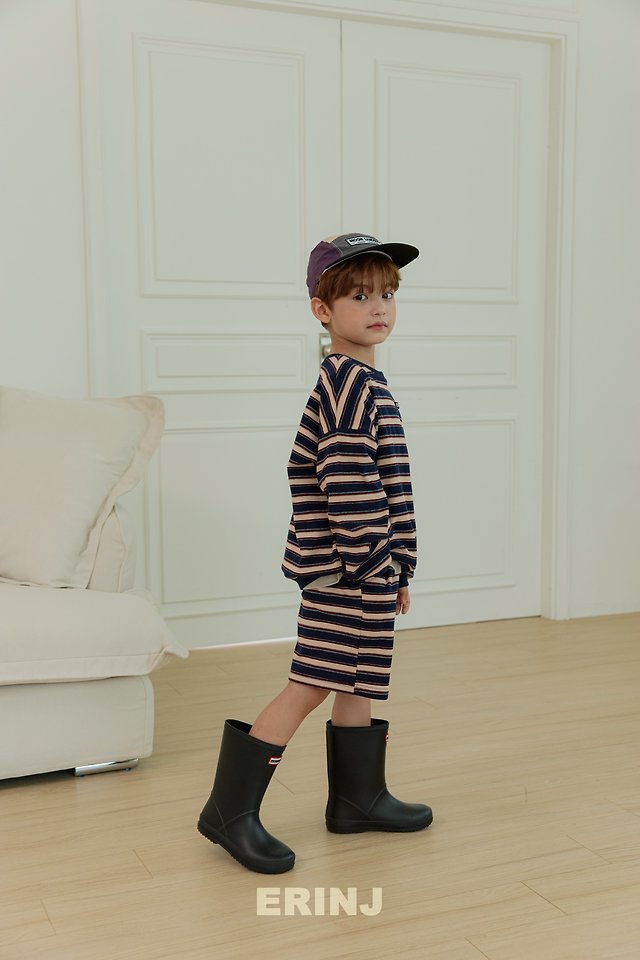 Erin J - Korean Children Fashion - #kidsstore - Border Shorts Top & Bottom Set - 9
