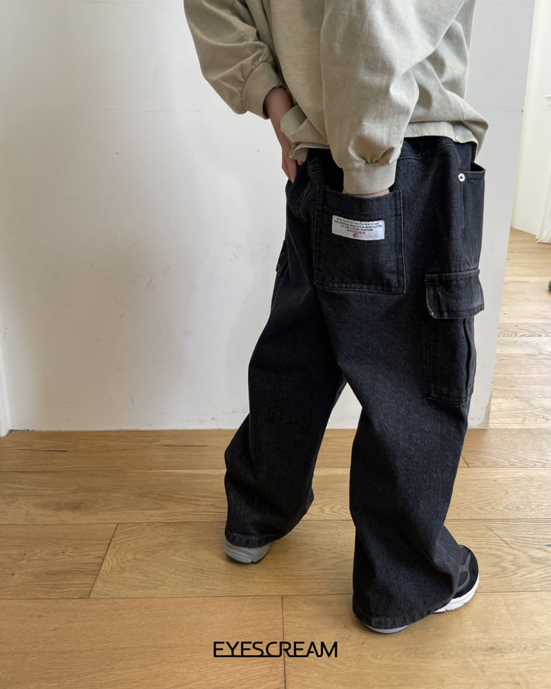 Eyescream - Korean Children Fashion - #Kfashion4kids - Black Cargo Denim Pants - 10