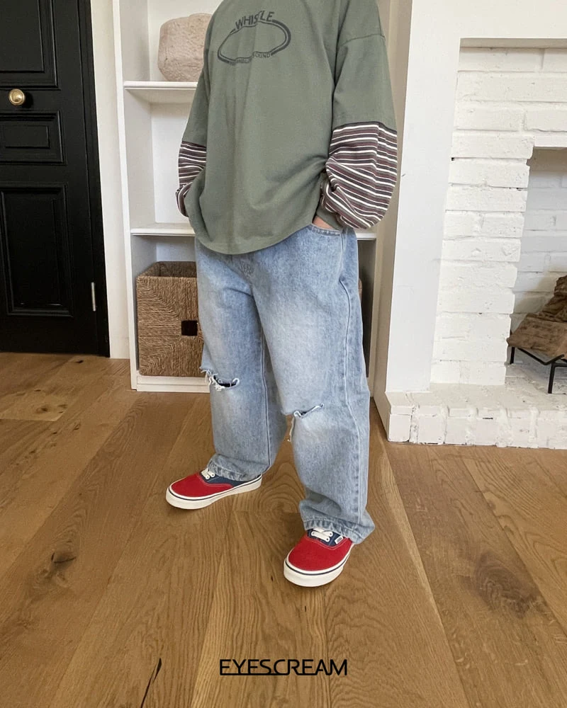 Eyescream - Korean Children Fashion - #childofig - Vintage Denim Pants - 5