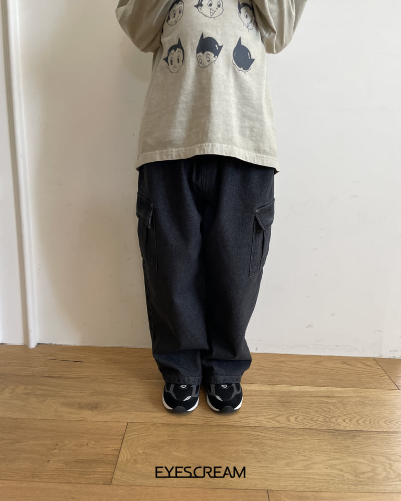 Eyescream - Korean Children Fashion - #childrensboutique - Black Cargo Denim Pants - 3