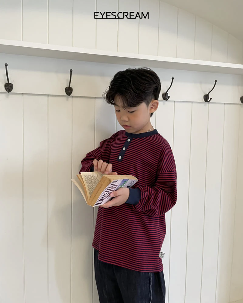 Eyescream - Korean Children Fashion - #designkidswear - Short Stripe Tee - 11