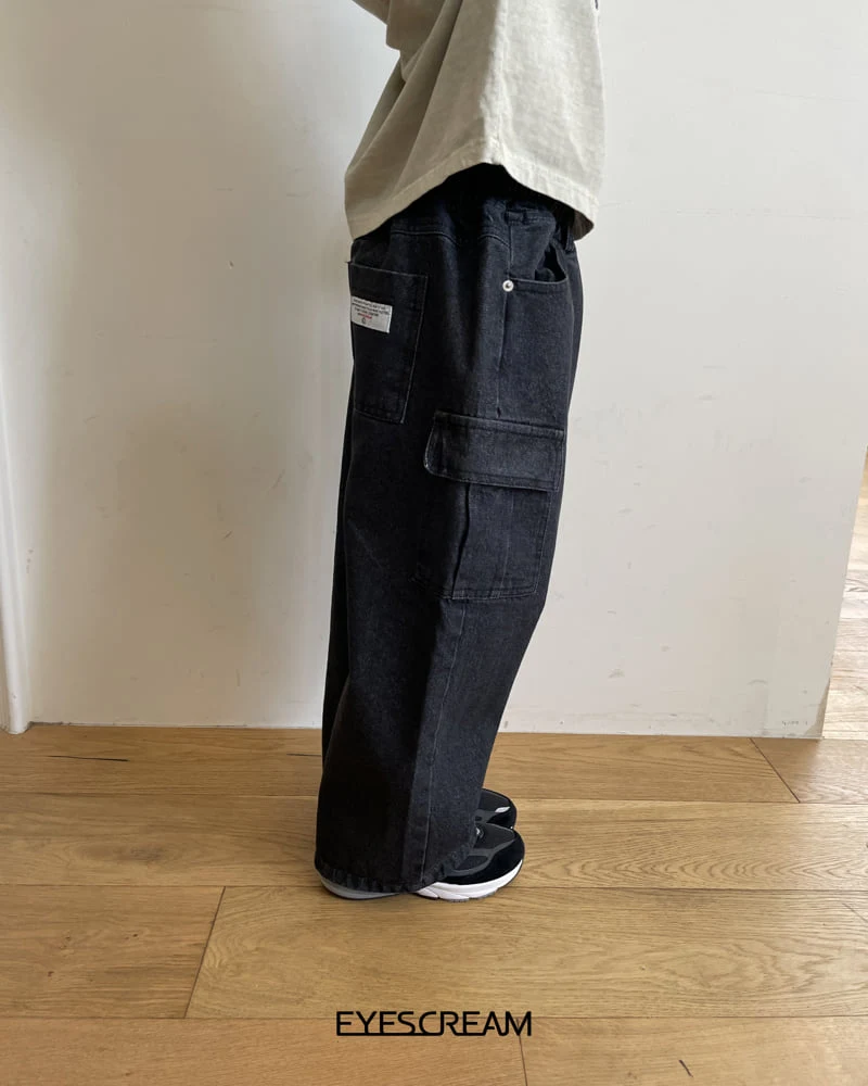 Eyescream - Korean Children Fashion - #discoveringself - Black Cargo Denim Pants - 5