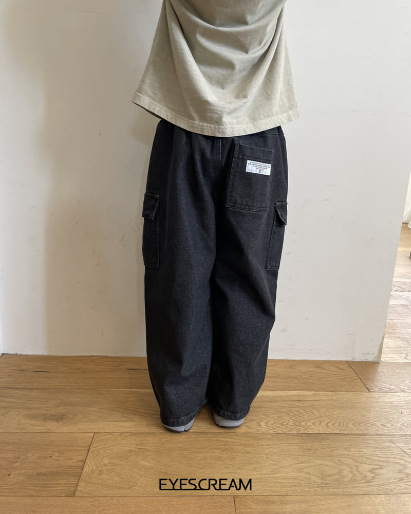 Eyescream - Korean Children Fashion - #fashionkids - Black Cargo Denim Pants - 6