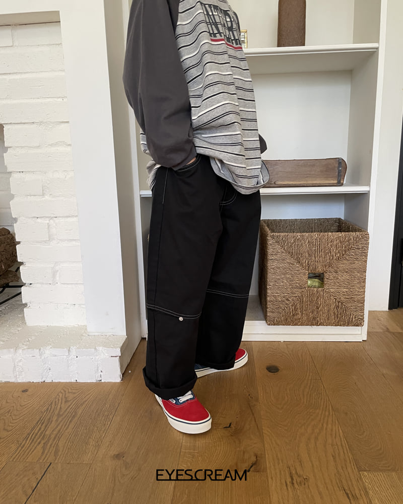 Eyescream - Korean Children Fashion - #kidsstore - Dual Stitch Cotton Pants - 4