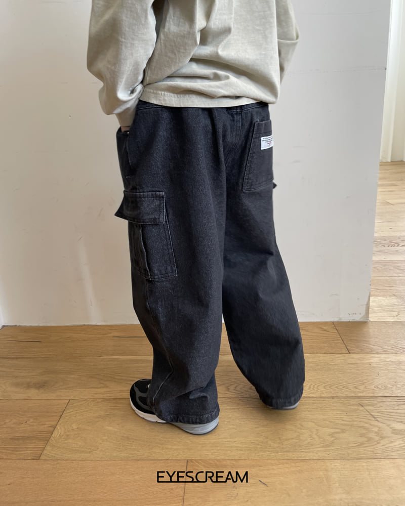 Eyescream - Korean Children Fashion - #kidzfashiontrend - Black Cargo Denim Pants - 9