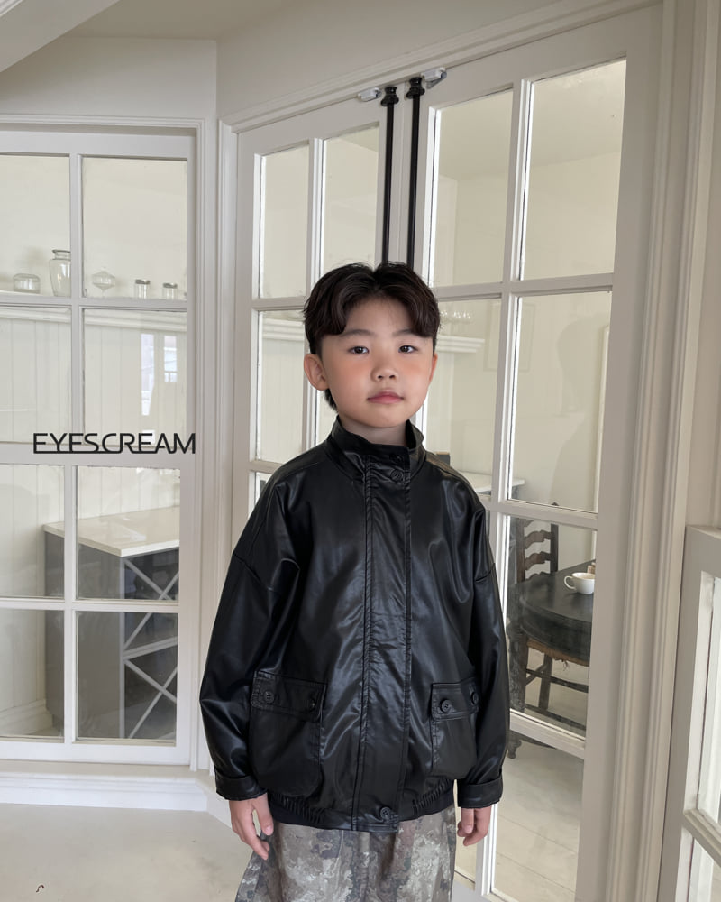 Eyescream - Korean Children Fashion - #littlefashionista - Leather Bomber Jacket - 7