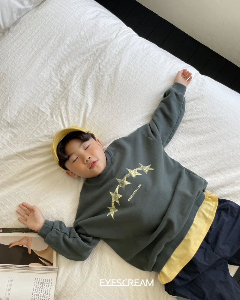 Eyescream - Korean Children Fashion - #prettylittlegirls - Five Stars Sweatshirt - 7