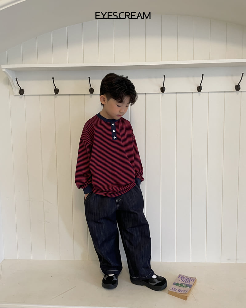 Eyescream - Korean Children Fashion - #stylishchildhood - Short Stripe Tee - 8