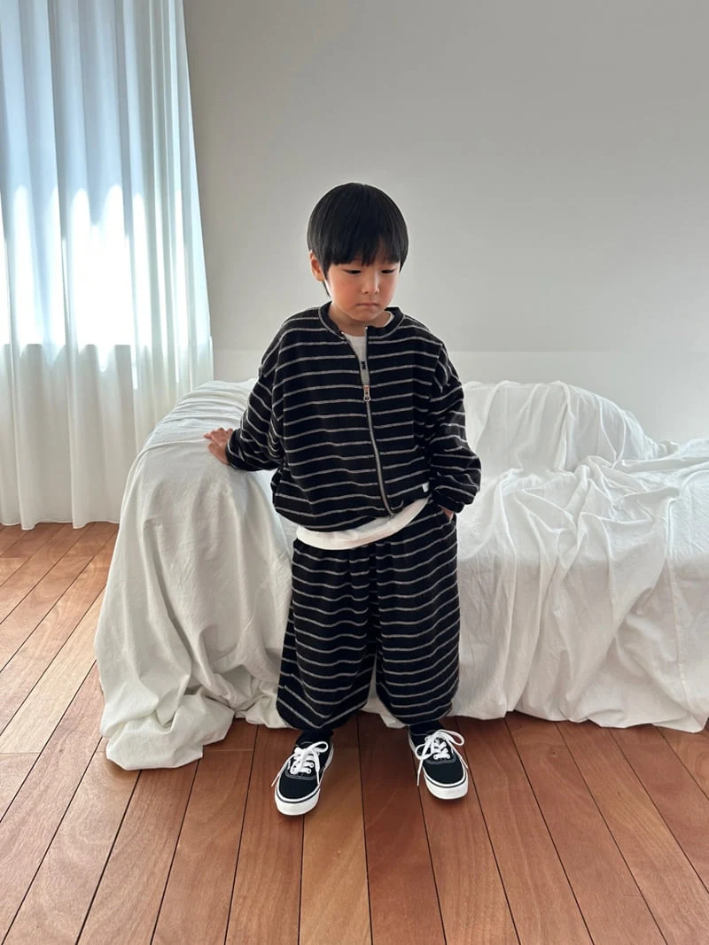 Foov - Korean Children Fashion - #kidzfashiontrend - Stripe Terry Jumper - 6