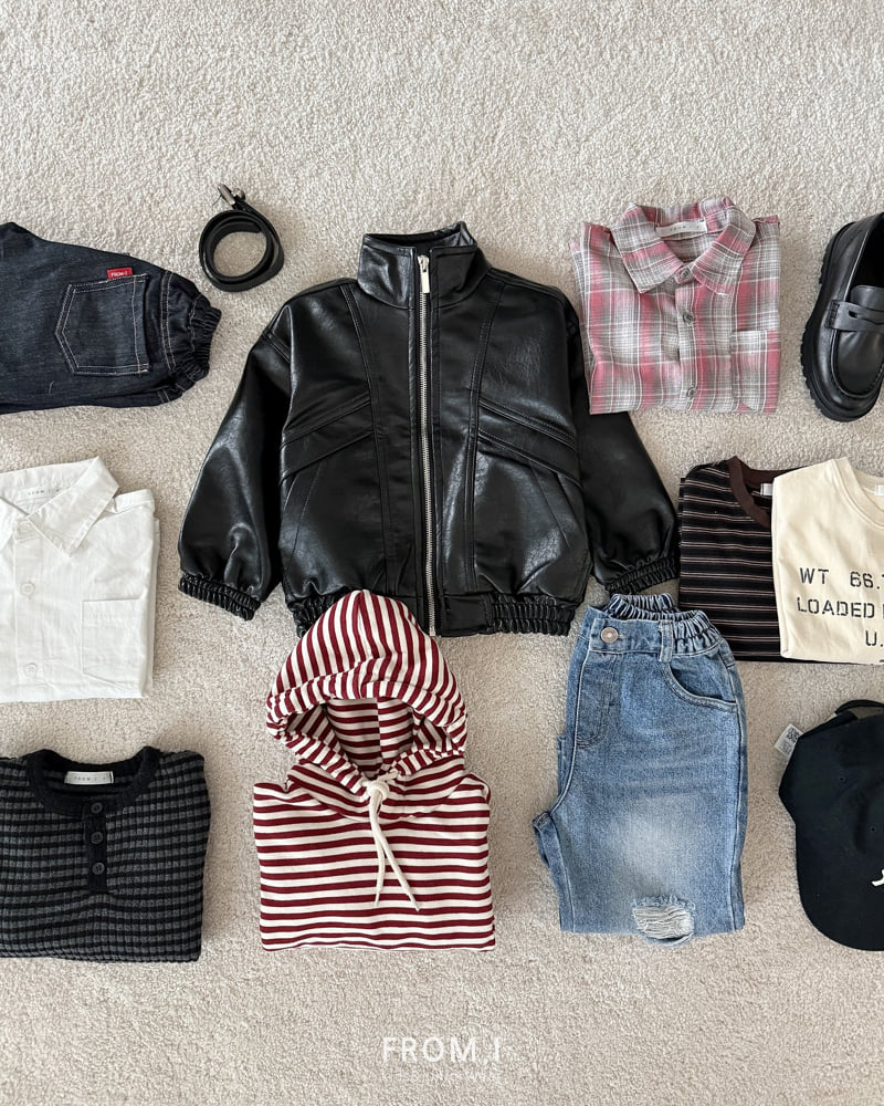 From I - Korean Children Fashion - #childrensboutique - High Neck Vegan Leather Jacket - 9