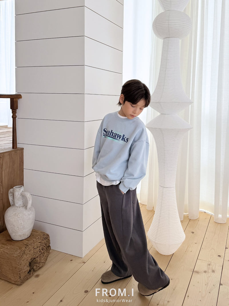 From I - Korean Children Fashion - #kidsstore - Curved Wide Sweatpants - 10