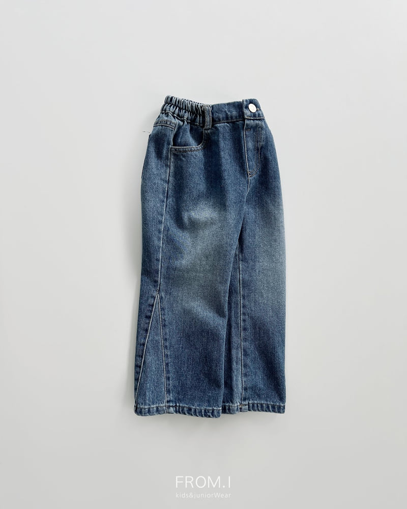 From I - Korean Children Fashion - #kidzfashiontrend - Slit Flare Denim Pants - 3
