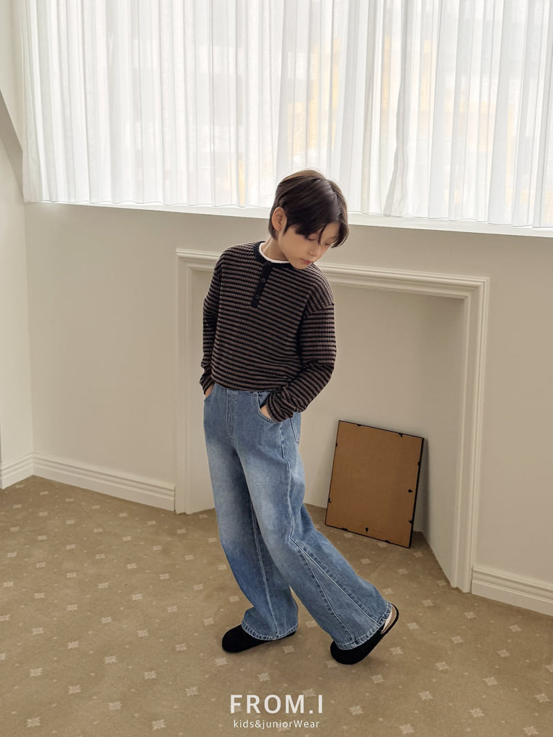 From I - Korean Children Fashion - #minifashionista - Slit Flare Denim Pants - 7