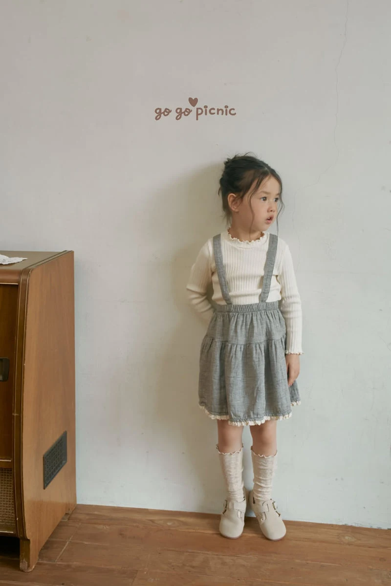 Go Go Picnic - Korean Children Fashion - #childrensboutique - Emily Overalls Skirt - 7