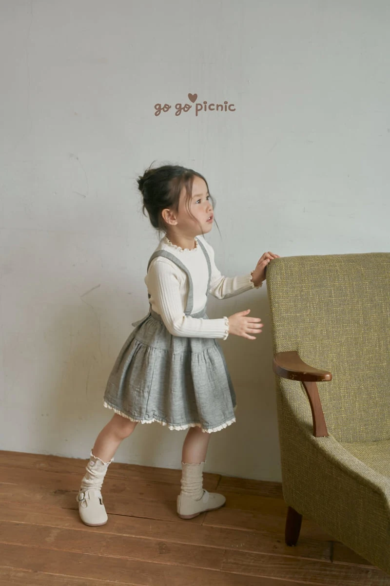 Go Go Picnic - Korean Children Fashion - #kidsshorts - Emily Overalls Skirt - 11