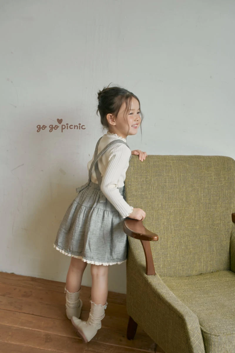 Go Go Picnic - Korean Children Fashion - #kidsstore - Emily Overalls Skirt - 12