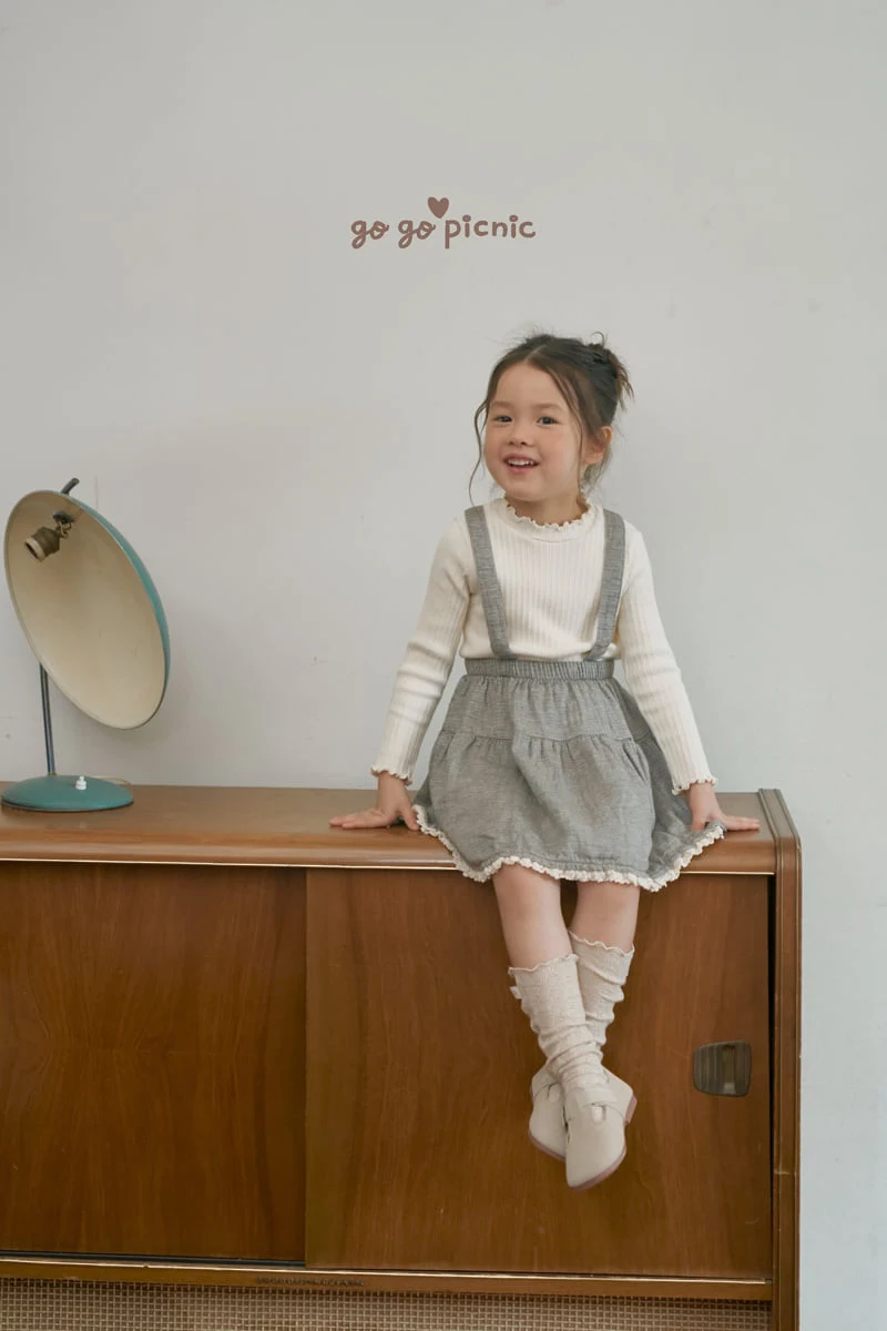 Go Go Picnic - Korean Children Fashion - #stylishchildhood - Emily Overalls Skirt - 5