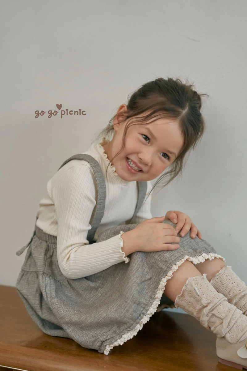Go Go Picnic - Korean Children Fashion - #todddlerfashion - Emily Overalls Skirt - 3