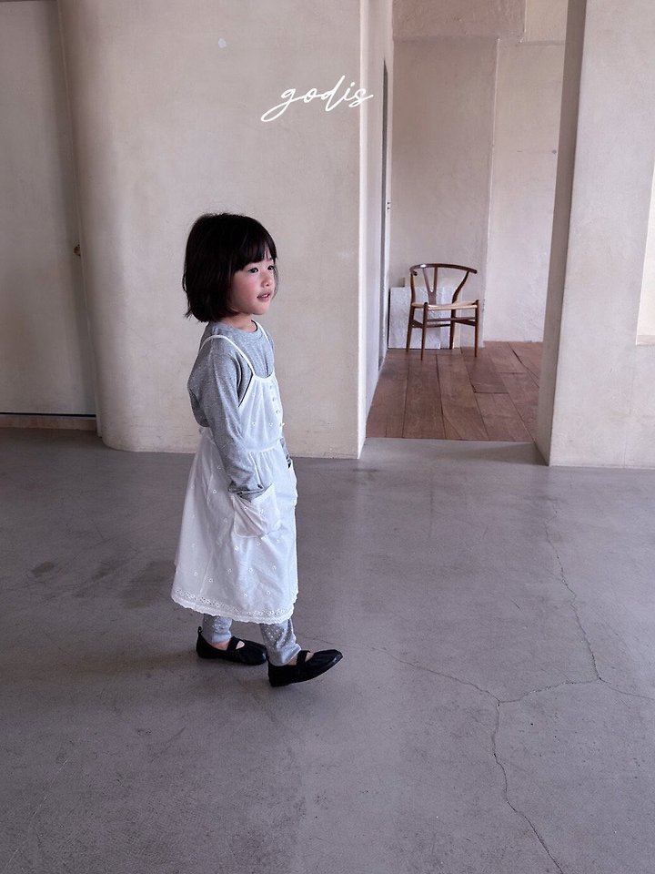 Godis - Korean Children Fashion - #Kfashion4kids - Embroidery Button One-Piece - 3