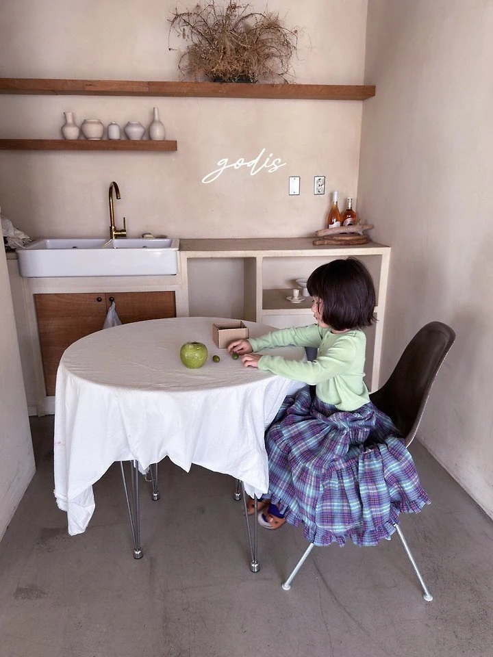 Godis - Korean Children Fashion - #childofig - Check Long Skirt - 3