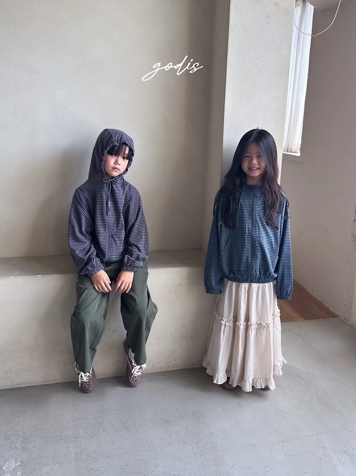 Godis - Korean Children Fashion - #childrensboutique - Striped Hooded Zip-Up - 6