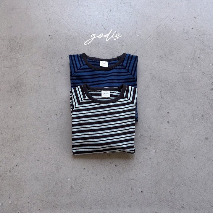 Godis - Korean Children Fashion - #fashionkids - Striped Raglan Tee - 12