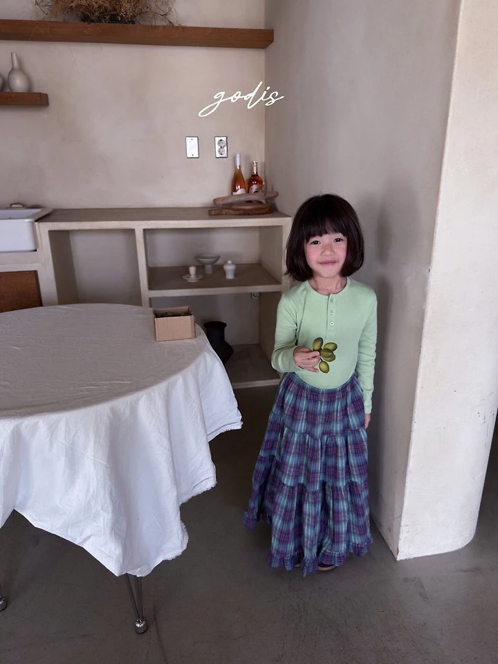 Godis - Korean Children Fashion - #kidsshorts - Check Long Skirt - 8