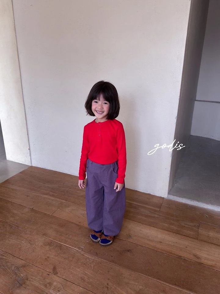 Godis - Korean Children Fashion - #kidsstore - Button Ribbed Tee - 7