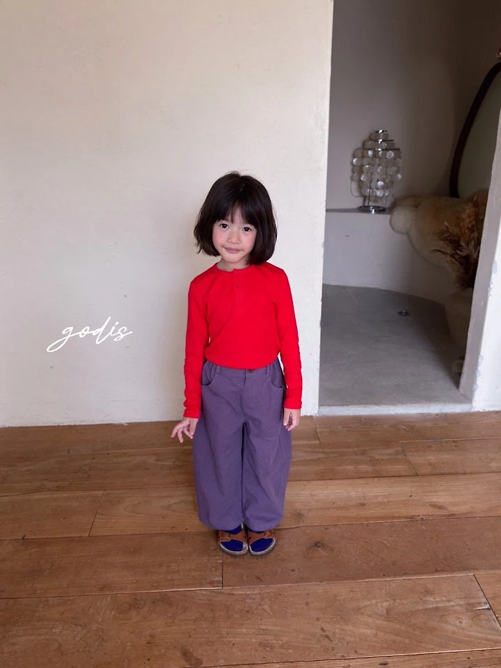 Godis - Korean Children Fashion - #kidzfashiontrend - Button Ribbed Tee - 8