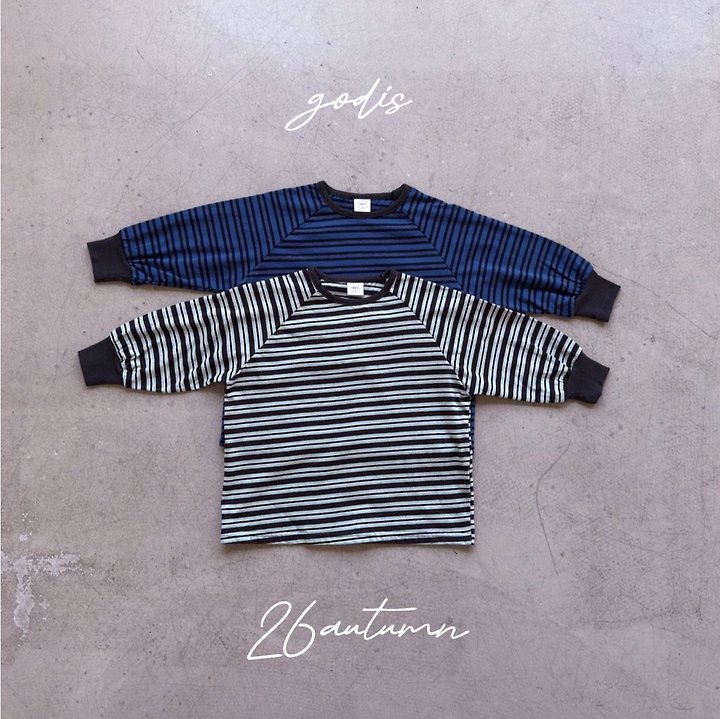 Godis - Korean Children Fashion - #kidzfashiontrend - Striped Raglan Tee