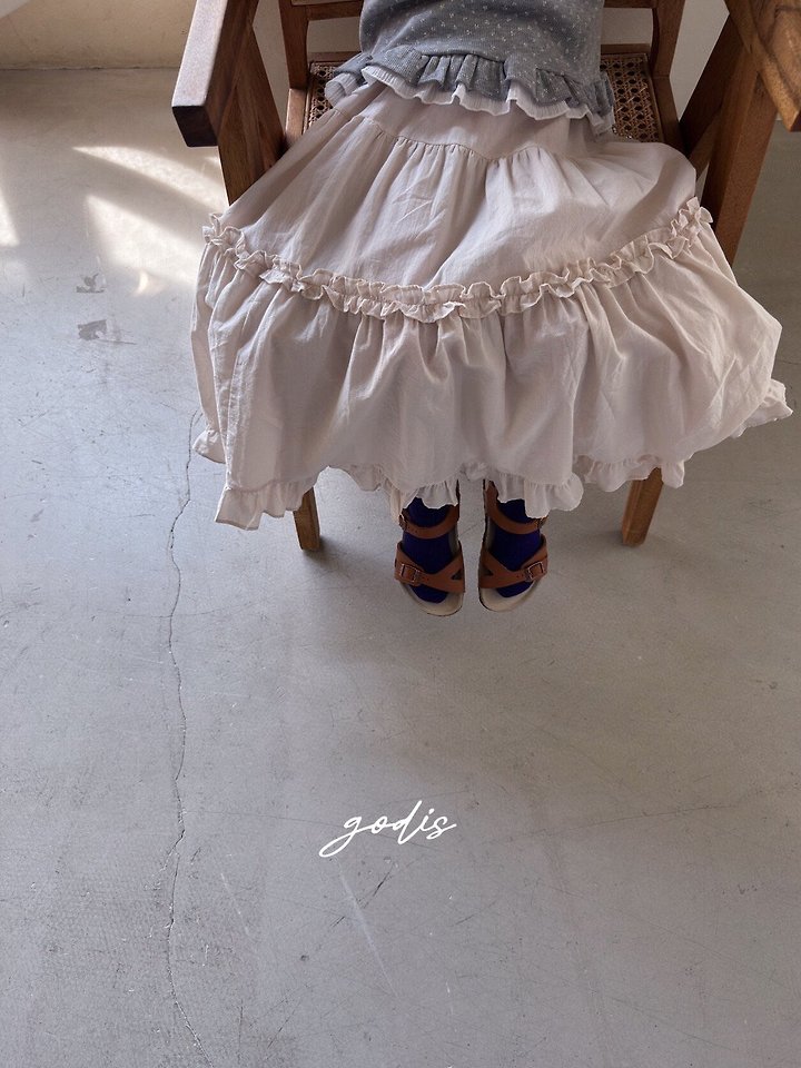 Godis - Korean Children Fashion - #littlefashionista - Frill Long Skirt - 8