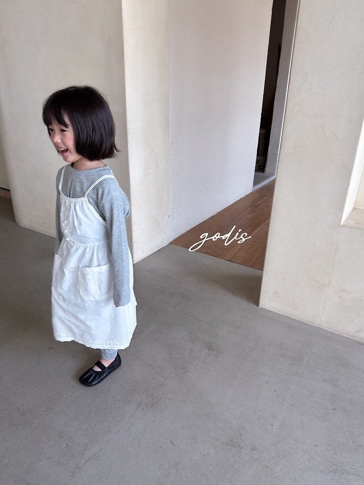 Godis - Korean Children Fashion - #Kfashion4kids - Embroidery Button One-Piece - 4