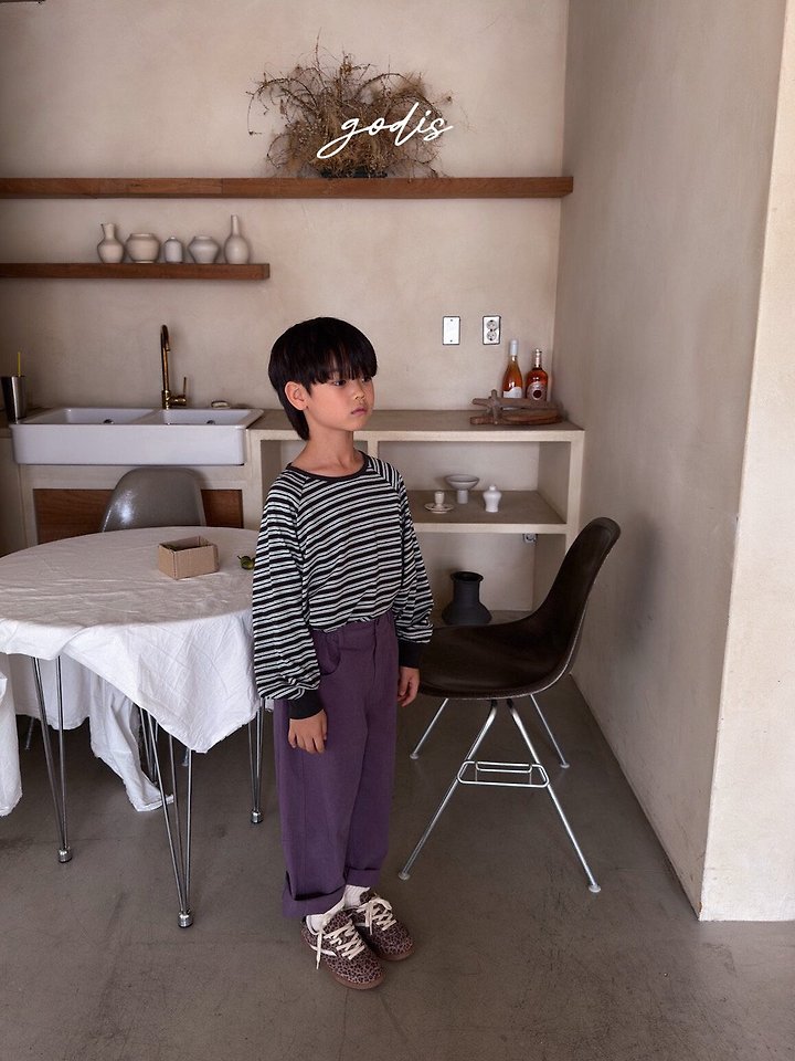 Godis - Korean Children Fashion - #littlefashionista - Striped Raglan Tee - 4