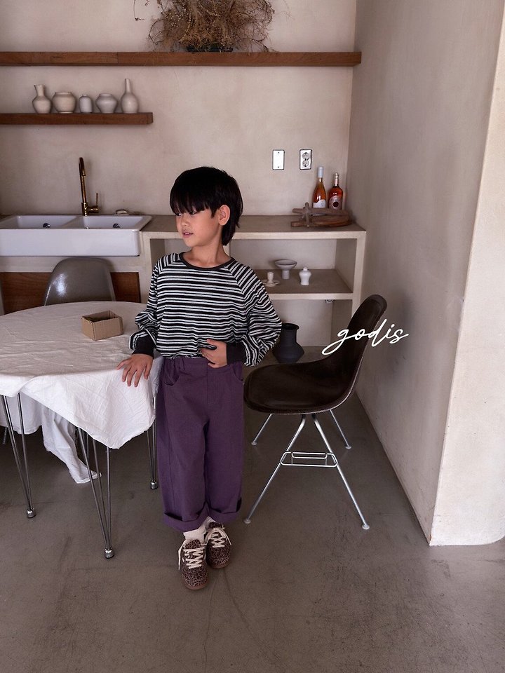 Godis - Korean Children Fashion - #minifashionista - Striped Raglan Tee - 5