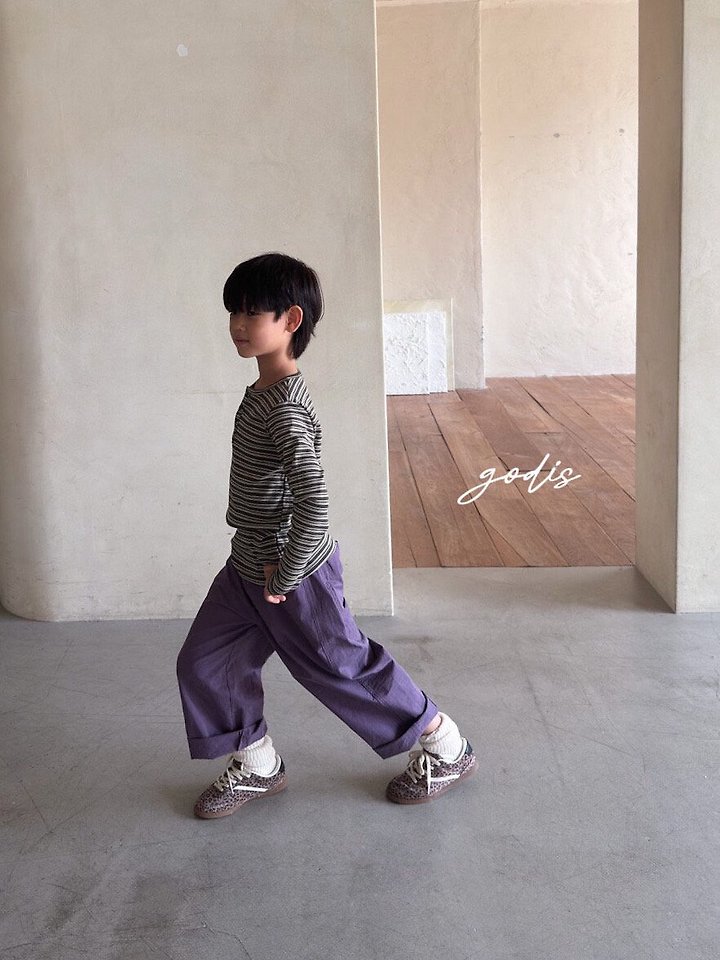 Godis - Korean Children Fashion - #todddlerfashion - Striped Rib Button Tee - 11