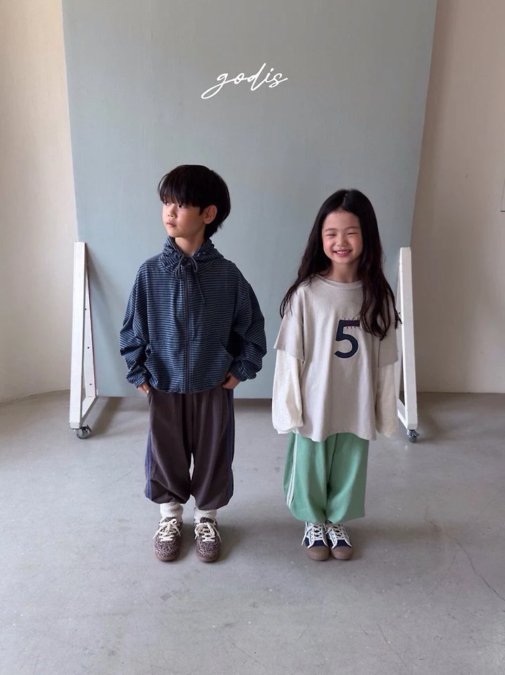 Godis - Korean Children Fashion - #todddlerfashion - Ribbed Two-Line Pants - 6