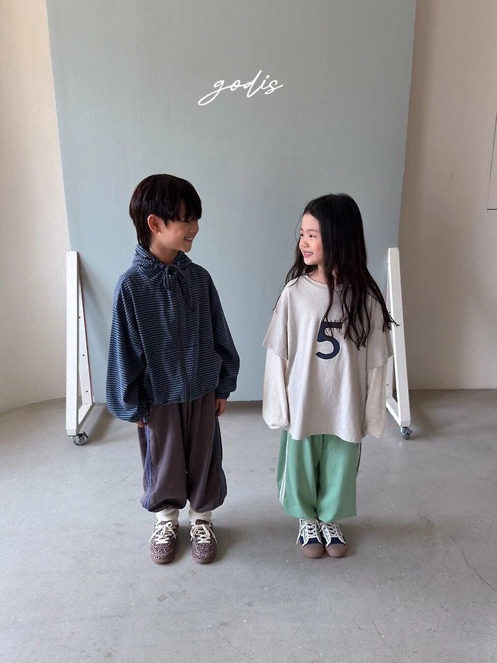 Godis - Korean Children Fashion - #toddlerclothing - Ribbed Two-Line Pants - 7