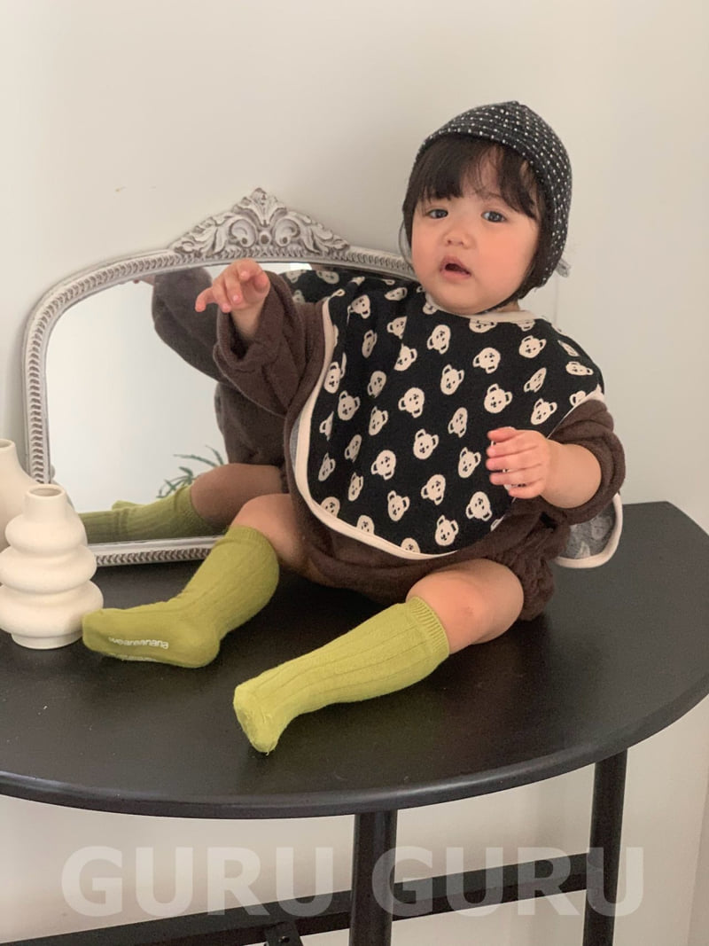 Guru Guru - Korean Baby Fashion - #babyfashion - Bear Bib - 4