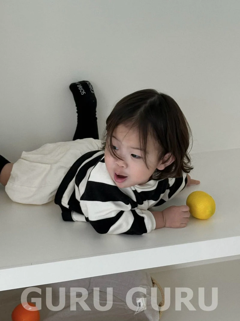 Guru Guru - Korean Baby Fashion - #babyoutfit - Stripe Sweatshirts - 5