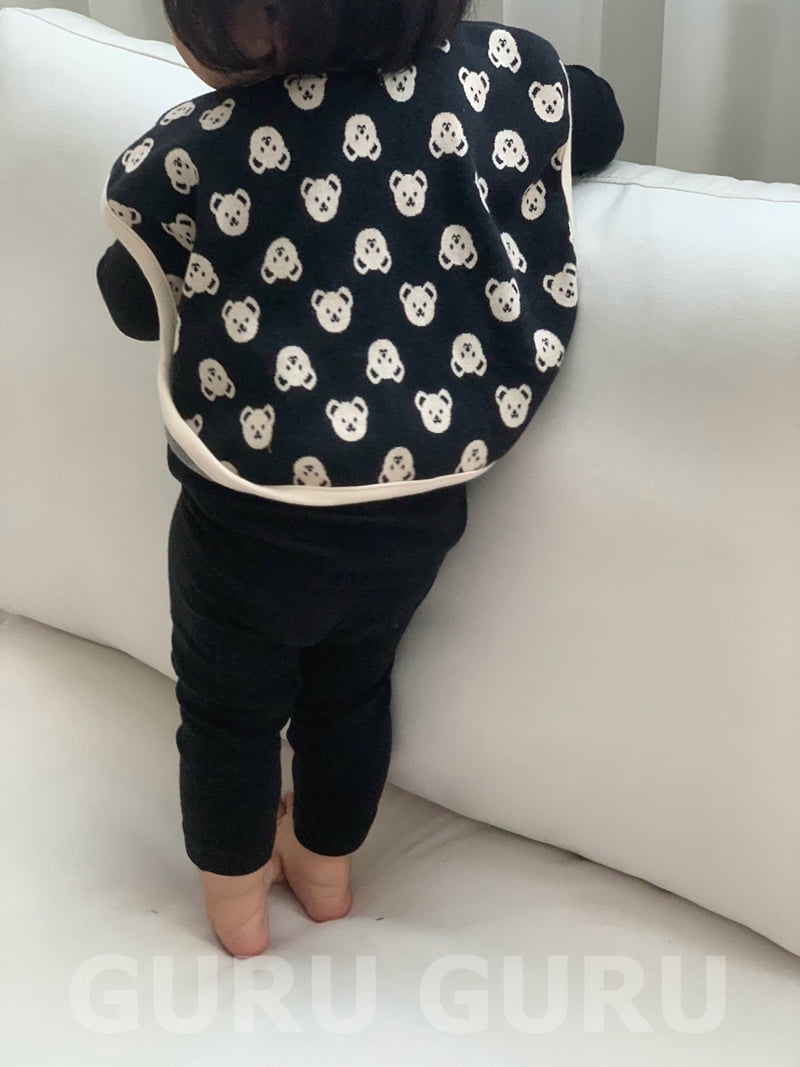 Guru Guru - Korean Baby Fashion - #babyoutfit - Bear Bib - 9