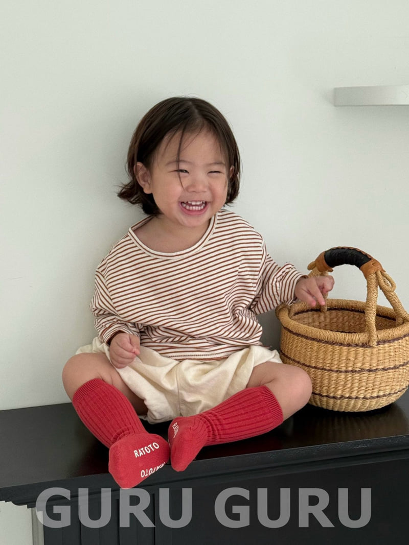 Guru Guru - Korean Baby Fashion - #babyoutfit - Stripe Tee - 6