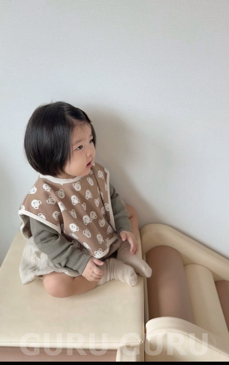 Guru Guru - Korean Baby Fashion - #onlinebabyboutique - Bear Bib - 12