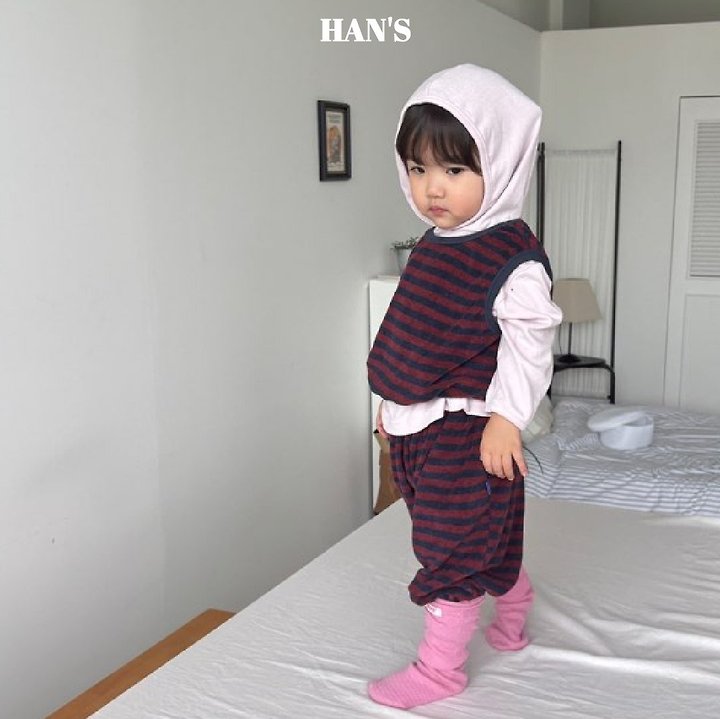 Han's - Korean Children Fashion - #kidzfashiontrend - Terry Stripe Sleeveless Top - 4