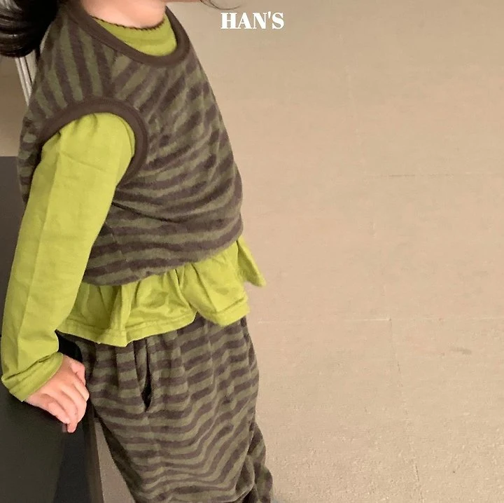 Han's - Korean Children Fashion - #childofig - Terry Stripe Sleeveless Top - 12