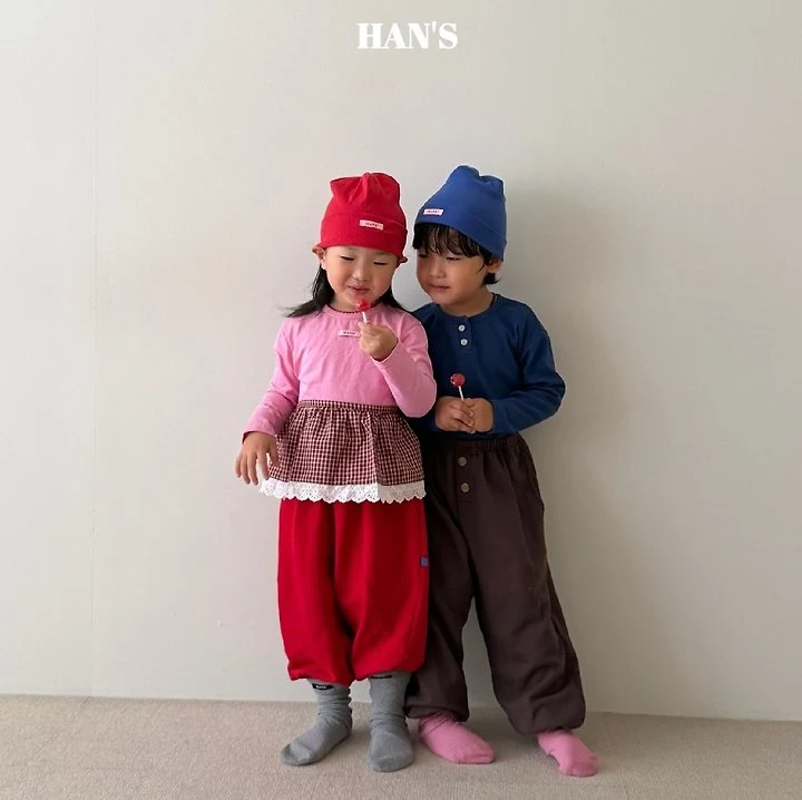 Han's - Korean Children Fashion - #kidsshorts - Layered Check Apron - 10