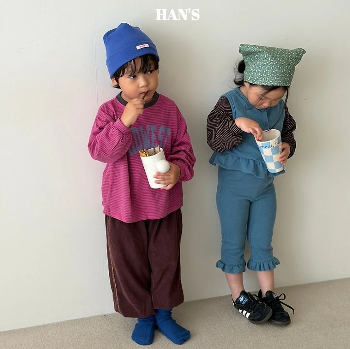 Han's - Korean Children Fashion - #kidsshorts - Cotton Stripe Tee - 4