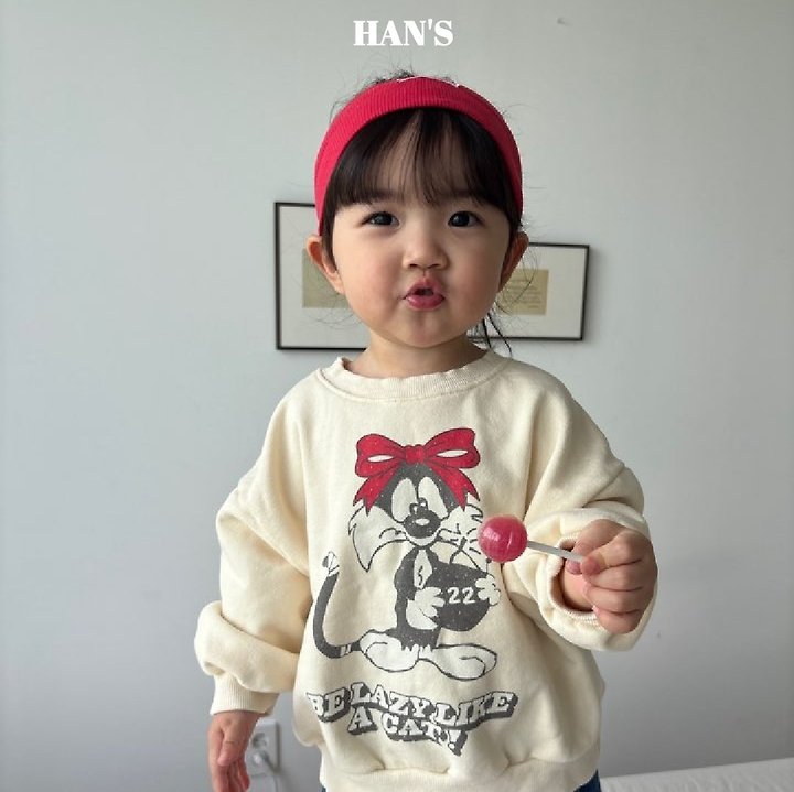 Han's - Korean Children Fashion - #littlefashionista - Ribbon Cat Sweatshirt - 3