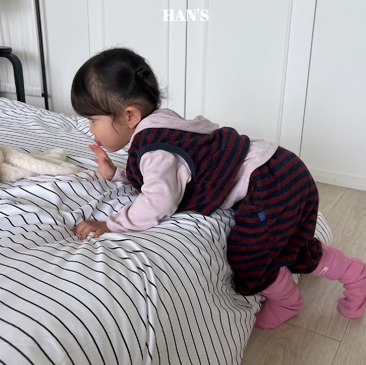 Han's - Korean Children Fashion - #magicofchildhood - Terry Stripe Sleeveless Top - 6