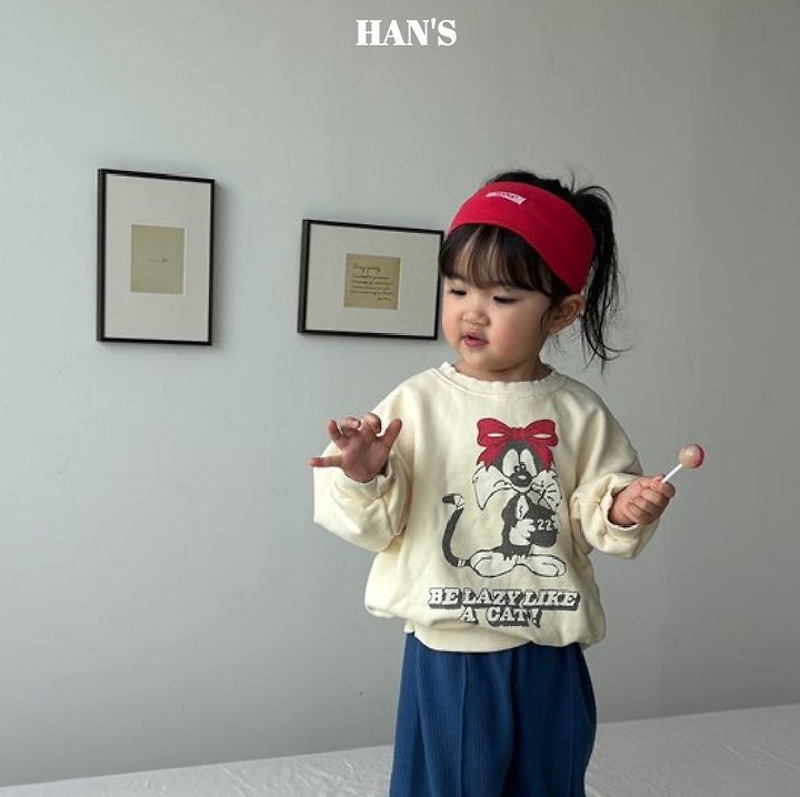 Han's - Korean Children Fashion - #littlefashionista - Ribbon Cat Sweatshirt - 4