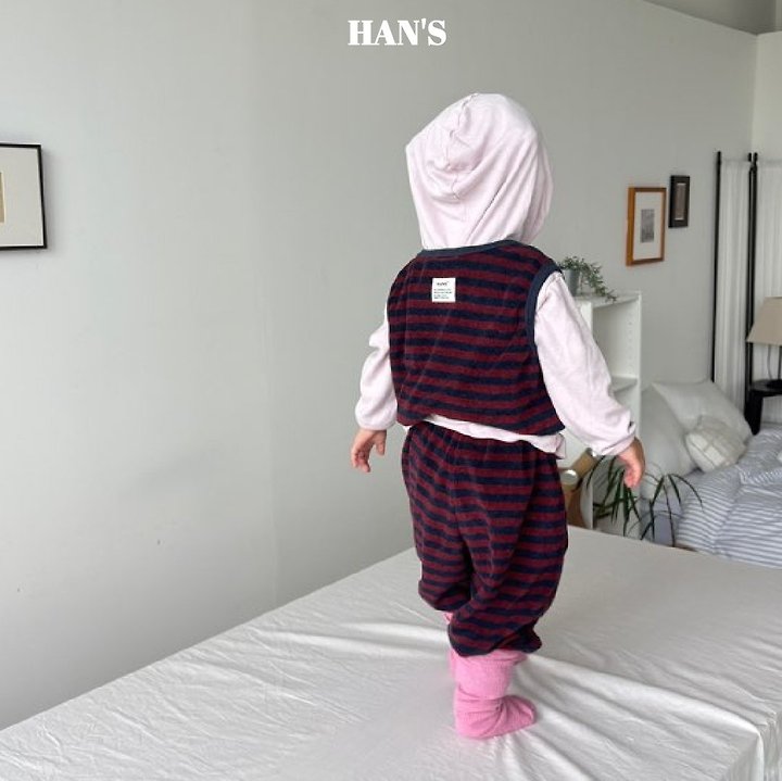 Han's - Korean Children Fashion - #prettylittlegirls - Terry Stripe Sleeveless Top - 8